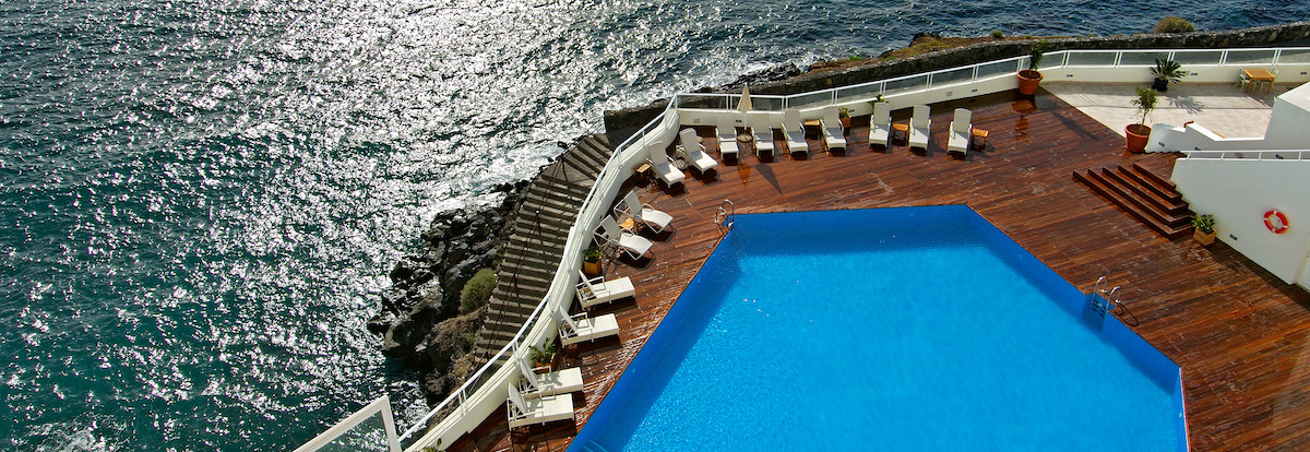 View of the pool and the sea from Hotel Tenerife Golf & Sea View